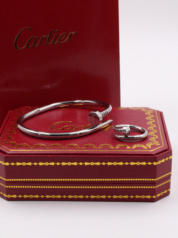 اسواره وخاتم كارتير مسمار لوقو اسواره CARTIER فضي 6