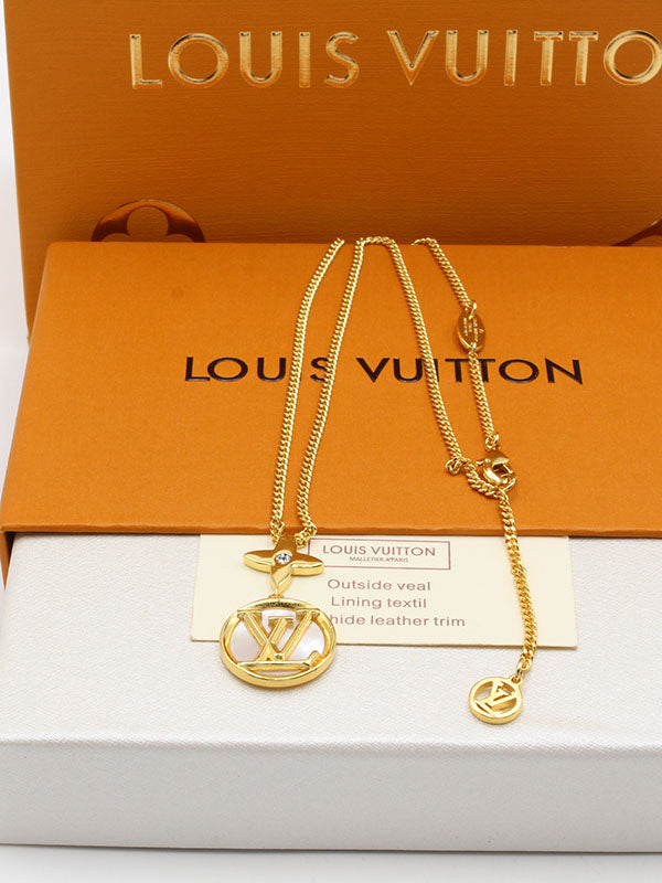 سلسال لويس فيتون وايت شيل مدور لوقو سلسال louis vuitton