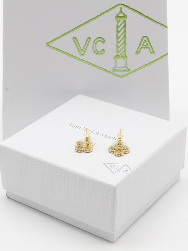 حلق فانكليف زركون فضي وذهبي حلق van cleef