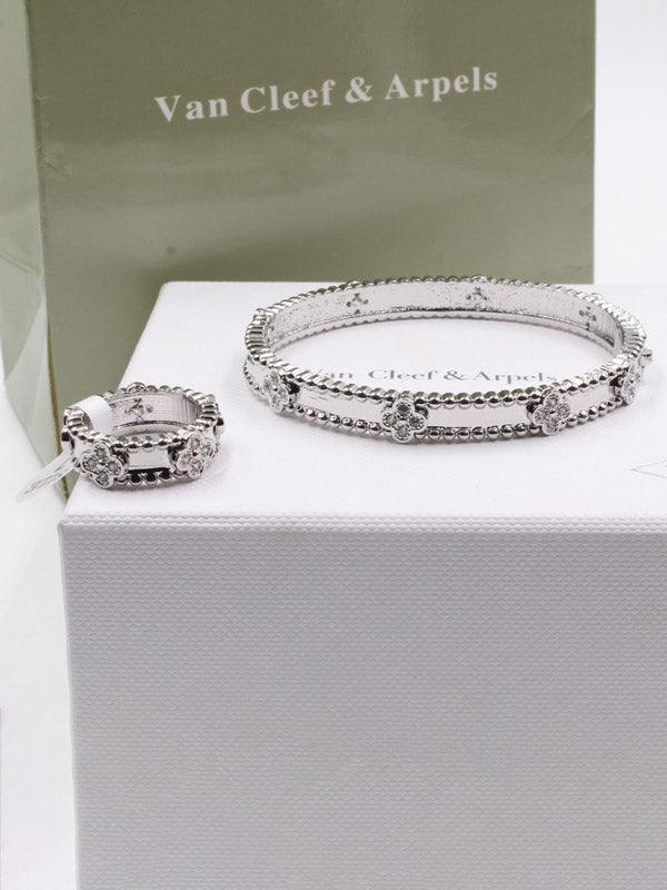 اسواره فان كليف بانقل زركون مع خاتم اسواره van cleef فضي 6