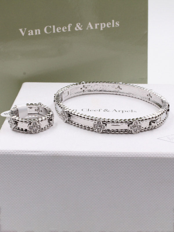 اسواره فان كليف بانقل زركون مع خاتم اسواره van cleef فضي 7