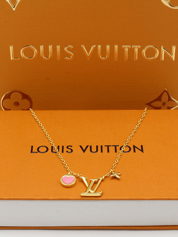 سلسال لويس فيتون بينك لوقو سلسال louis vuitton ذهبي