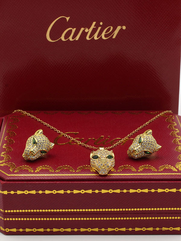 طقم تايقر فيس ذهبي زركون اطقم CARTIER