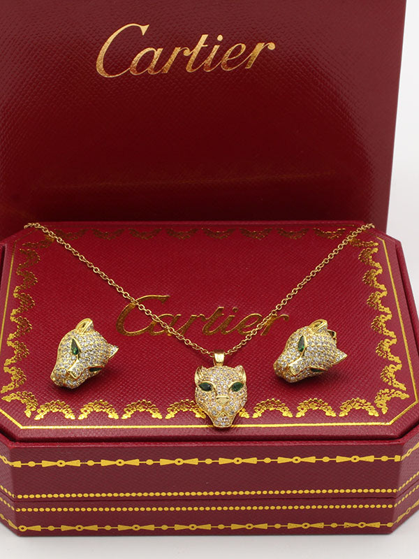 طقم تايقر فيس ذهبي زركون اطقم CARTIER