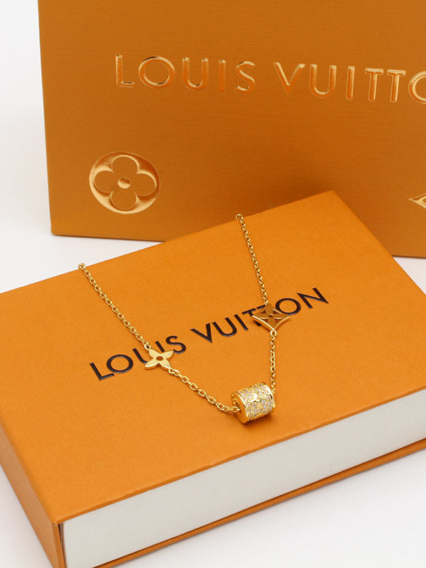 سلسال لويس فيتون اسطواني زركون لوقو سلسال louis vuitton