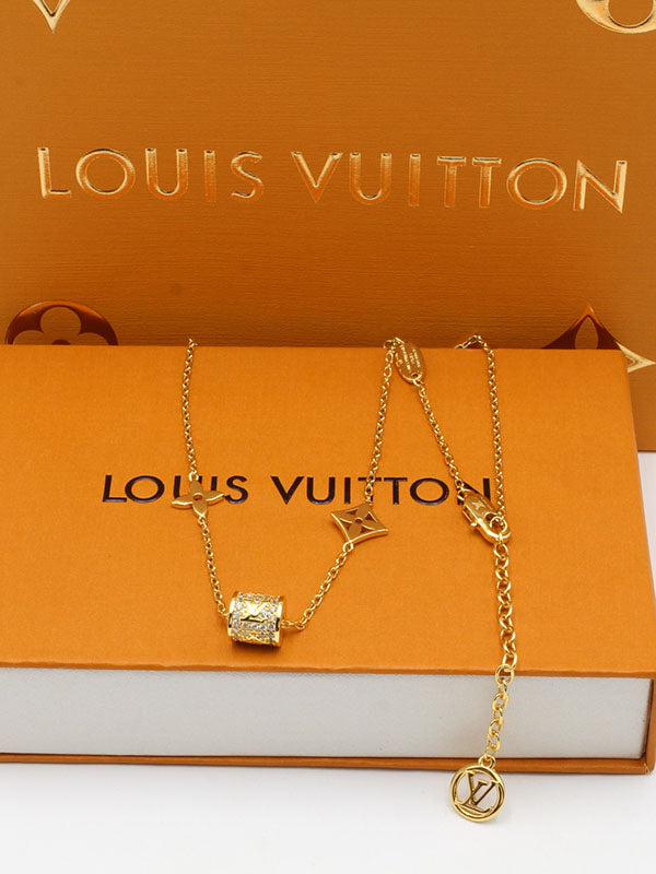 سلسال لويس فيتون اسطواني زركون لوقو سلسال louis vuitton