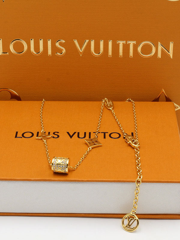سلسال لويس فيتون اسطواني زركون لوقو سلسال louis vuitton