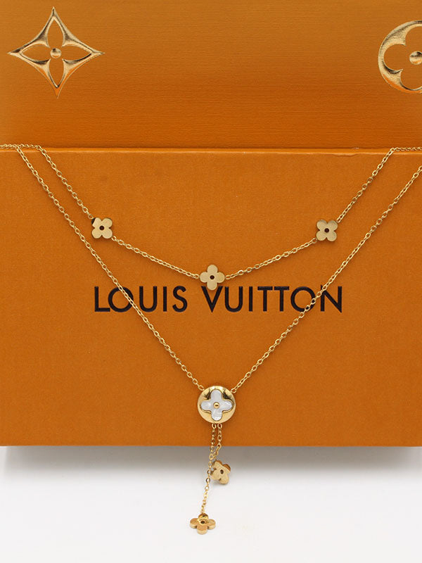 سلسال لويس فيتون دبل لاينز بندنت لوقو سلسال louis vuitton