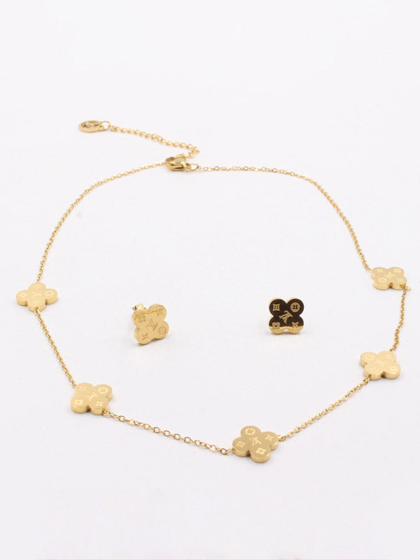 طقم لويس فيتون فلاور لوقو اطقم louis vuitton ذهبي