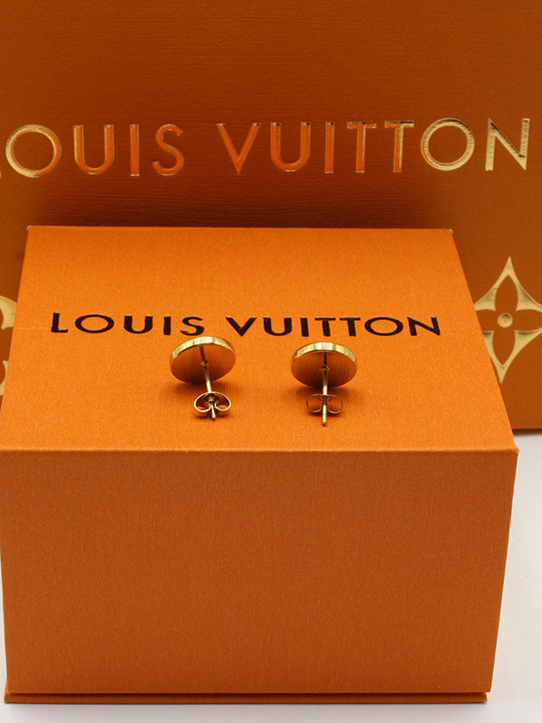 حلق لويس فيتون مدور ناعم كيرف حلق louis vuitton ذهبي اسود
