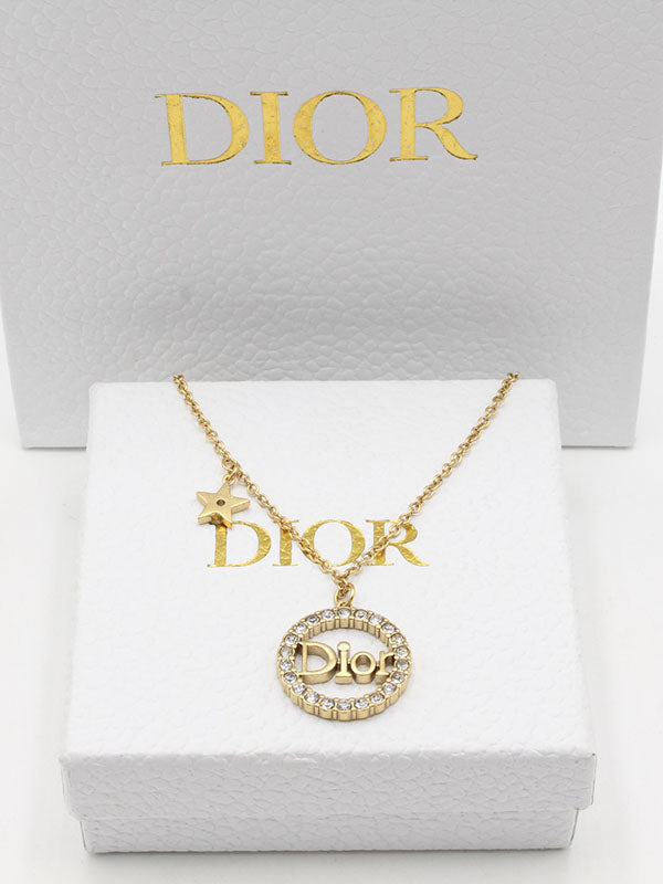 سلسال ديور برونز مدور لوقو سلسال dior برونزي