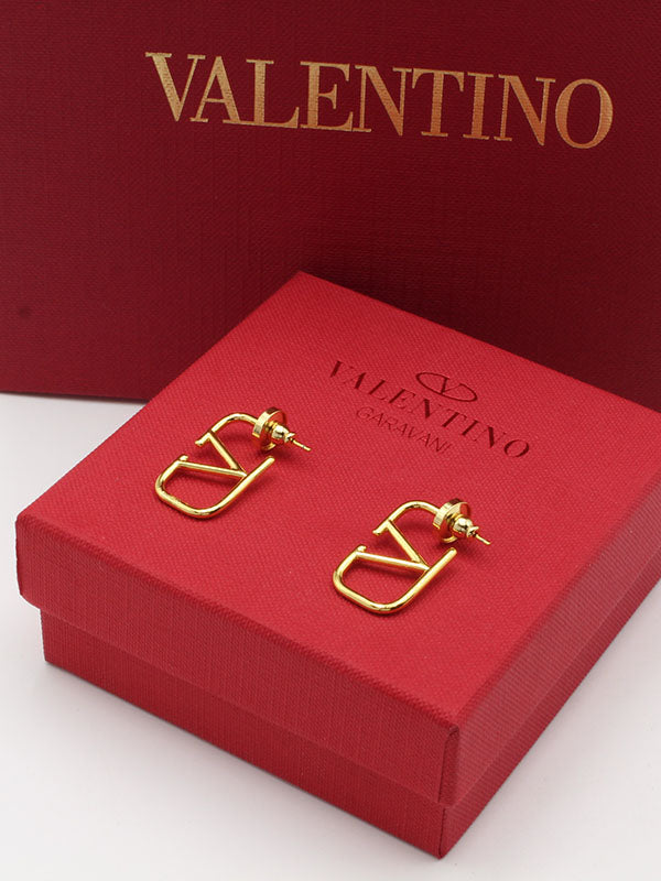 حلق فالنتينو ميتال وسط لوقو حلق VALENTINO