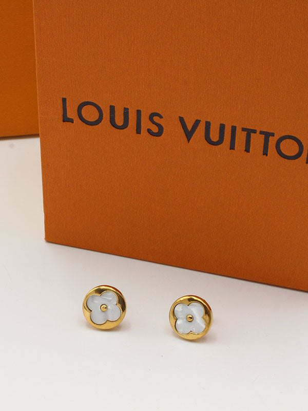 حلق لويس فيتون مدور ناعم حلق louis vuitton ابيض