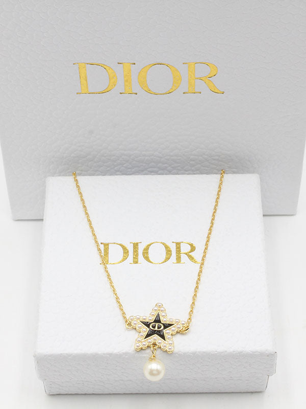 سلسال ديور ستار بيرل لوقو سلسال dior ذهبي