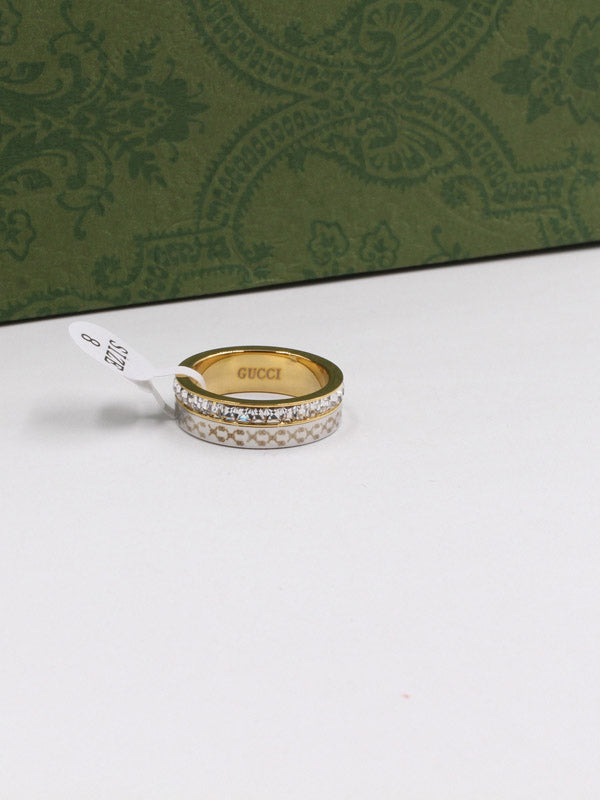 دبلة كارتير كريستال فضي وذهبي مكس خواتم CARTIER