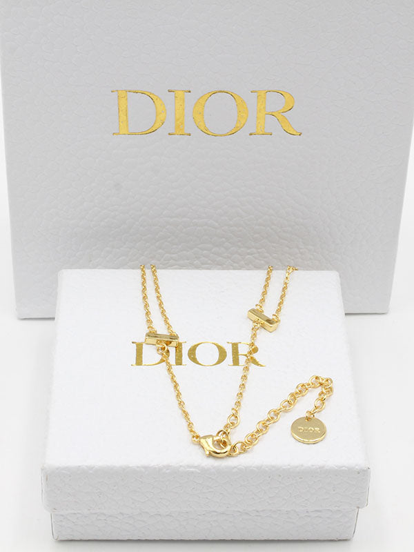 سلسال ديور دبل شاين بيرل لوقو سلسال dior