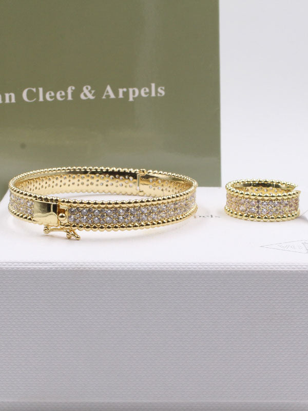 اسواره فان كليف مع خاتم فل زركون اسواره van cleef ذهبي 6