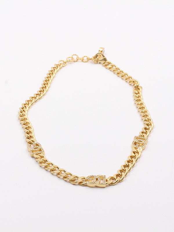 سلسال دولتشي اند غابانا زركون سلسال Dolce&Gabbana ذهبي