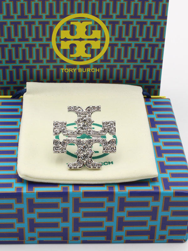 بروش توري بورش كريستال بروش tory burch فضي