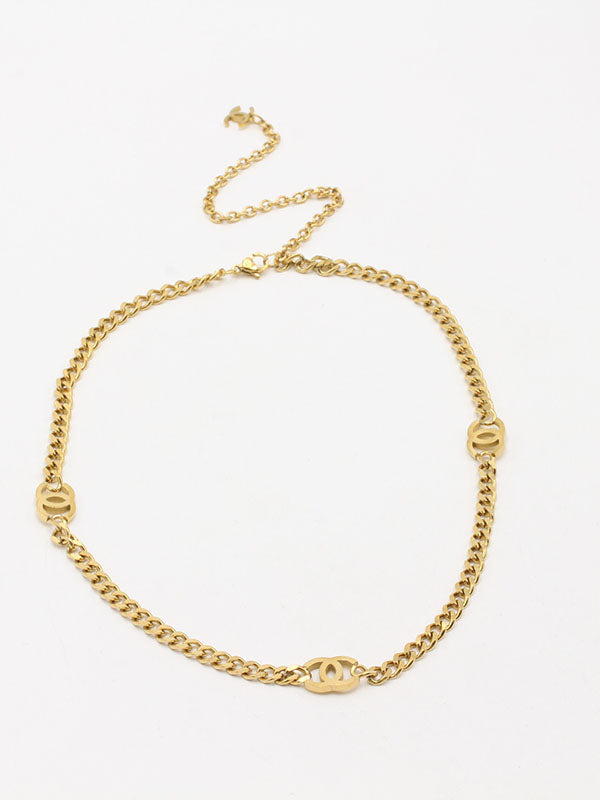 تشوكر شانيل ذهبي لوقو سلسال chanel