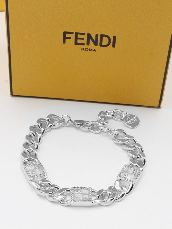 اسواره فندي زركون سكوير جنزير اسواره fendi فضي