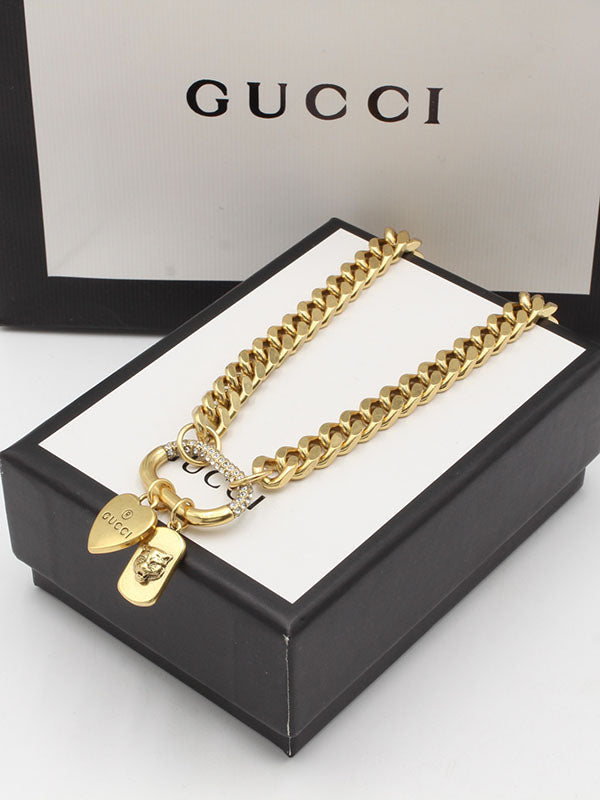 سلسال قوتشي جنزير كبير كريستال سلسال gucci