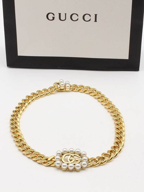 سلسال قوتشي بيق شاين بيرل لوقو سلسال gucci