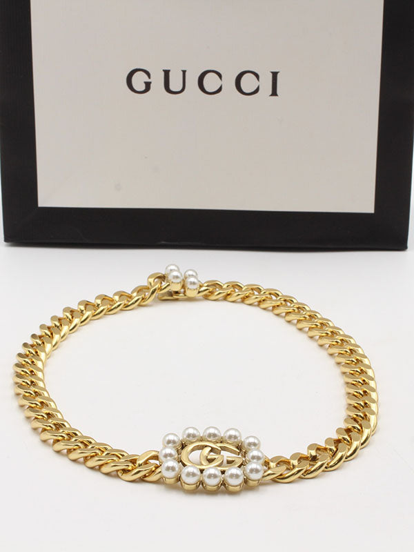 سلسال قوتشي بيق شاين بيرل لوقو سلسال gucci