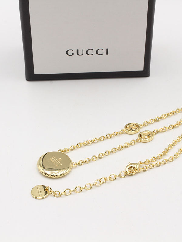 سلسال قوتشي ابيض لوقو سلسال gucci