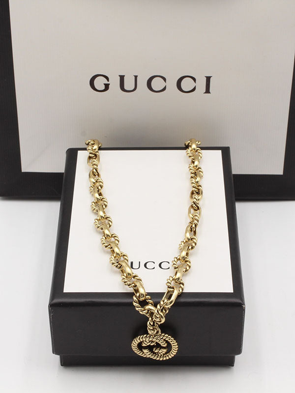 سلسال قوتشي برونز نيو لوقو سلسال gucci