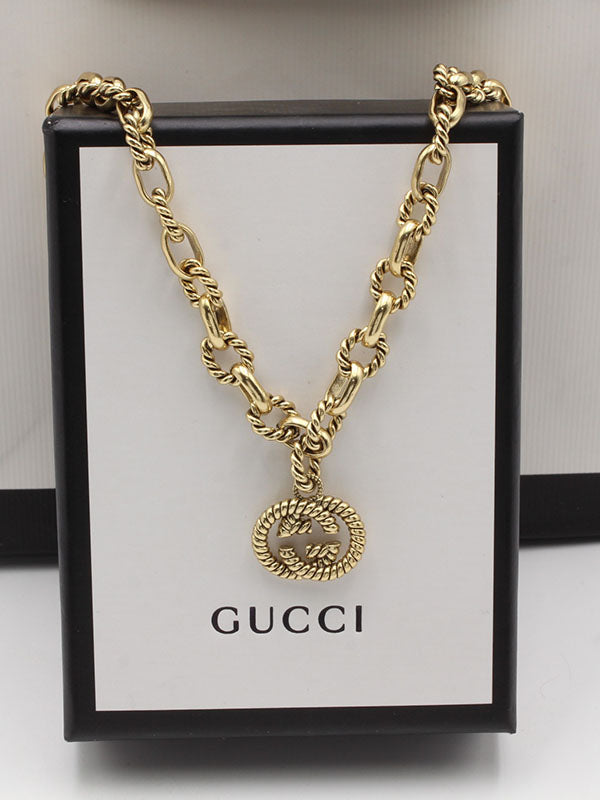 سلسال قوتشي برونز نيو لوقو سلسال gucci ذهبي