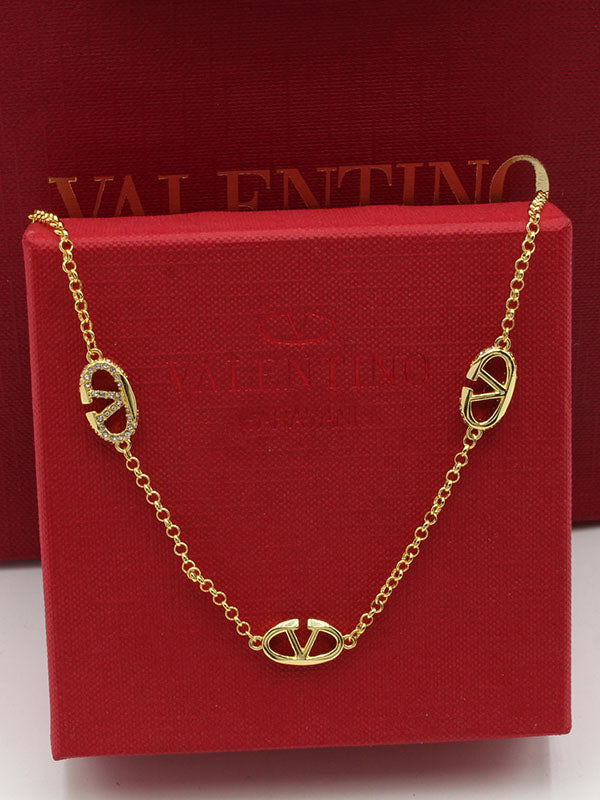 سلسال فالنتينو تشوكر لوقو سلسال VALENTINO ذهبي