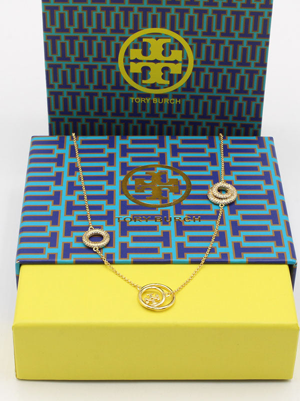 سلسال توري بورش زركون سيركلز سلسال tory burch ذهبي