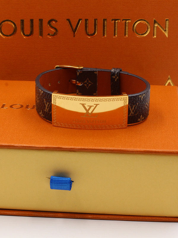 اسواره لويس فيتون عريضه جلد بشعار اسواره louis vuitton