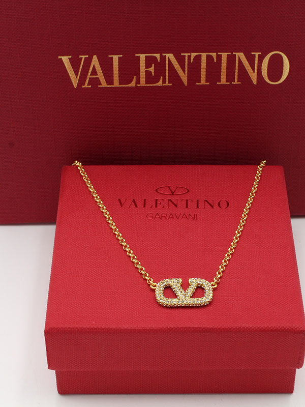سلسال فالنتينو كريستال ذهبي سلسال VALENTINO ذهبي