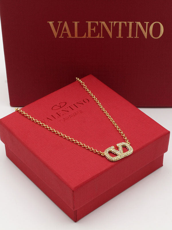 سلسال فالنتينو كريستال ذهبي سلسال VALENTINO