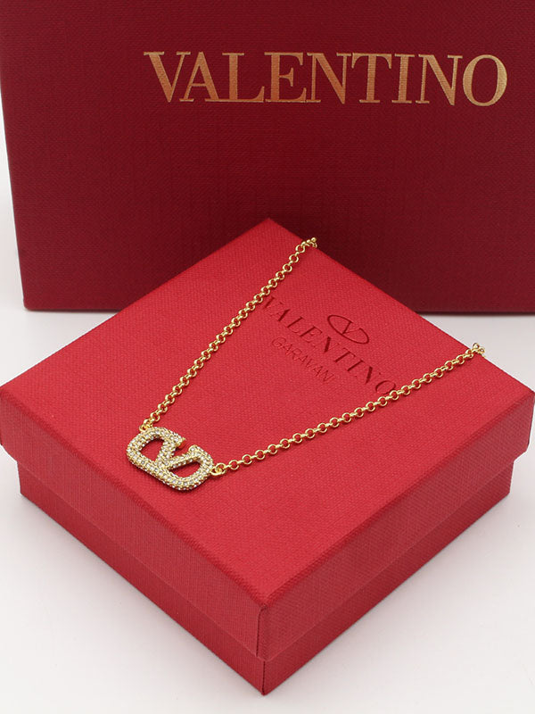 سلسال فالنتينو كريستال ذهبي سلسال VALENTINO