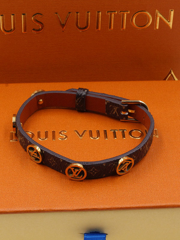 اسواره لويس فيتون جلد بشعار اسواره louis vuitton بني