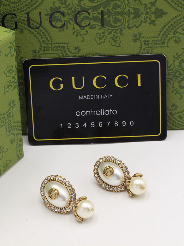 حلق قوتشي بيضاوي انتيك لوقو حلق gucci