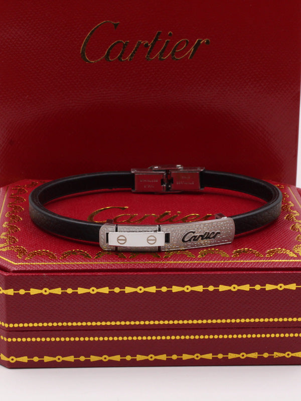 اسواره كارتير جلد اسود رجالية كبيره اسواره CARTIER