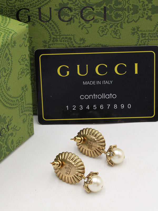 حلق قوتشي بيضاوي انتيك لوقو حلق gucci
