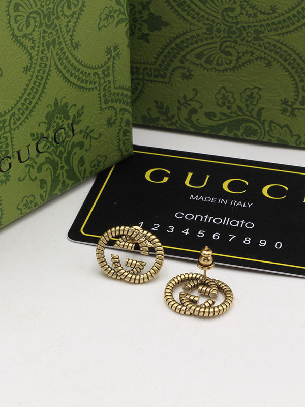 حلق قوتشي انتيك لوقو برونز حلق gucci