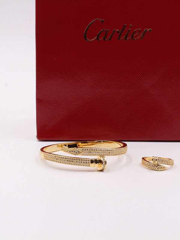 اسواره وخاتم كارتير بناتي اسواره CARTIER ذهبي 5