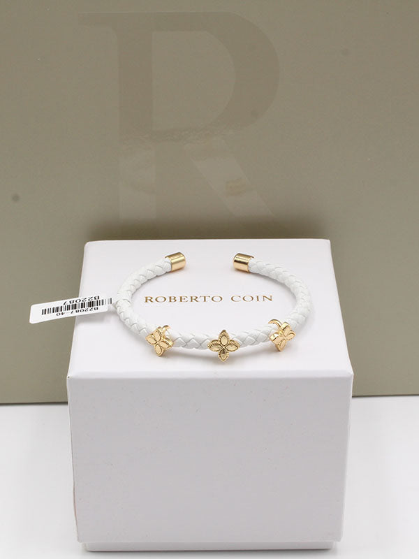 اسواره روبرت كوين بلاك ليذر اسواره roberto coin ابيض