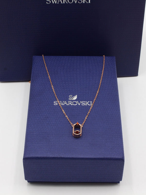 سلسال سواروفسكي زركون بيضاوي سلسال Swarovski روز قولد فضي