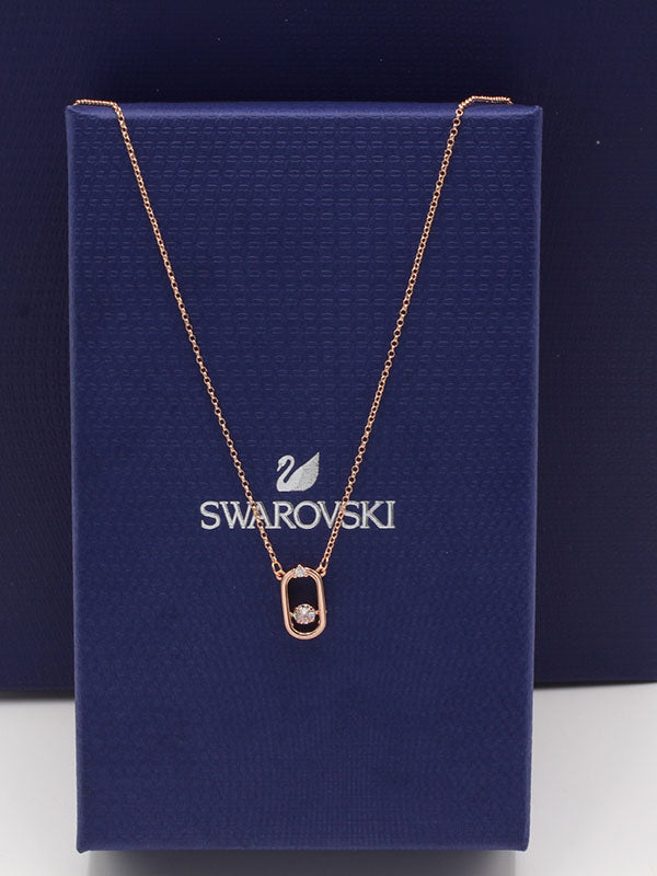 سلسال سواروفسكي زركون بيضاوي سلسال Swarovski روز قولد عنابي