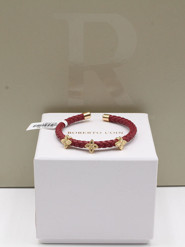 اسواره روبرت كوين بلاك ليذر اسواره roberto coin عنابي