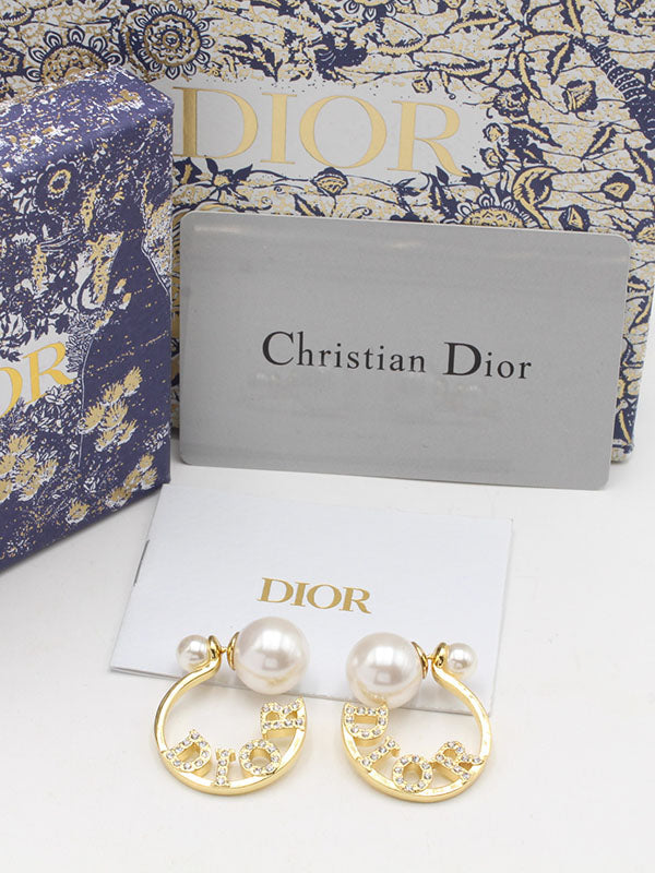 حلق ديور باك سايد كبير لولو لوقو حلق dior