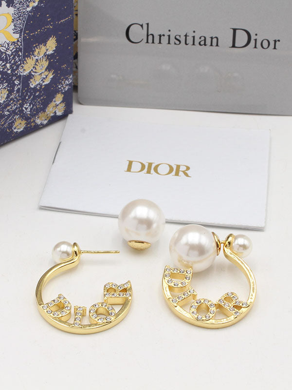 حلق ديور باك سايد كبير لولو لوقو حلق dior