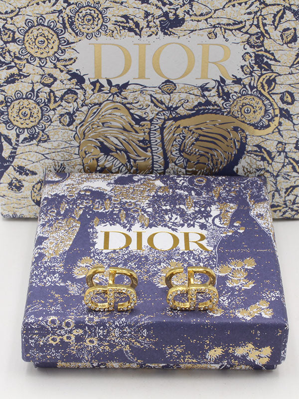 حلق ديور كبس لوقو كريستال حلق dior